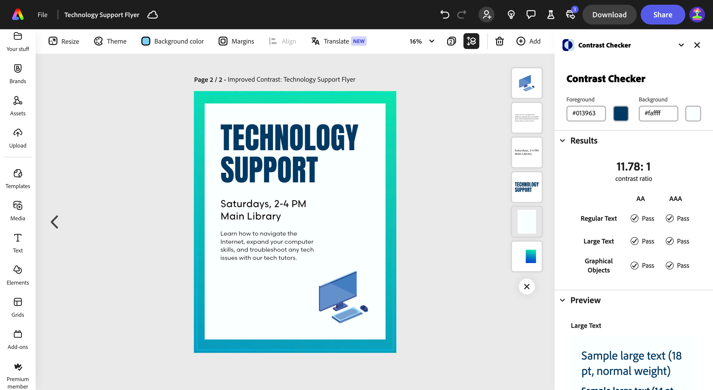 Passing color contrast check